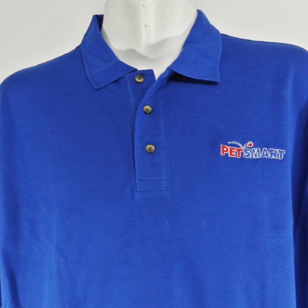 PETSMART Pet Store Employee Uniform Men's Blue Polo Shirt Size XL NEW